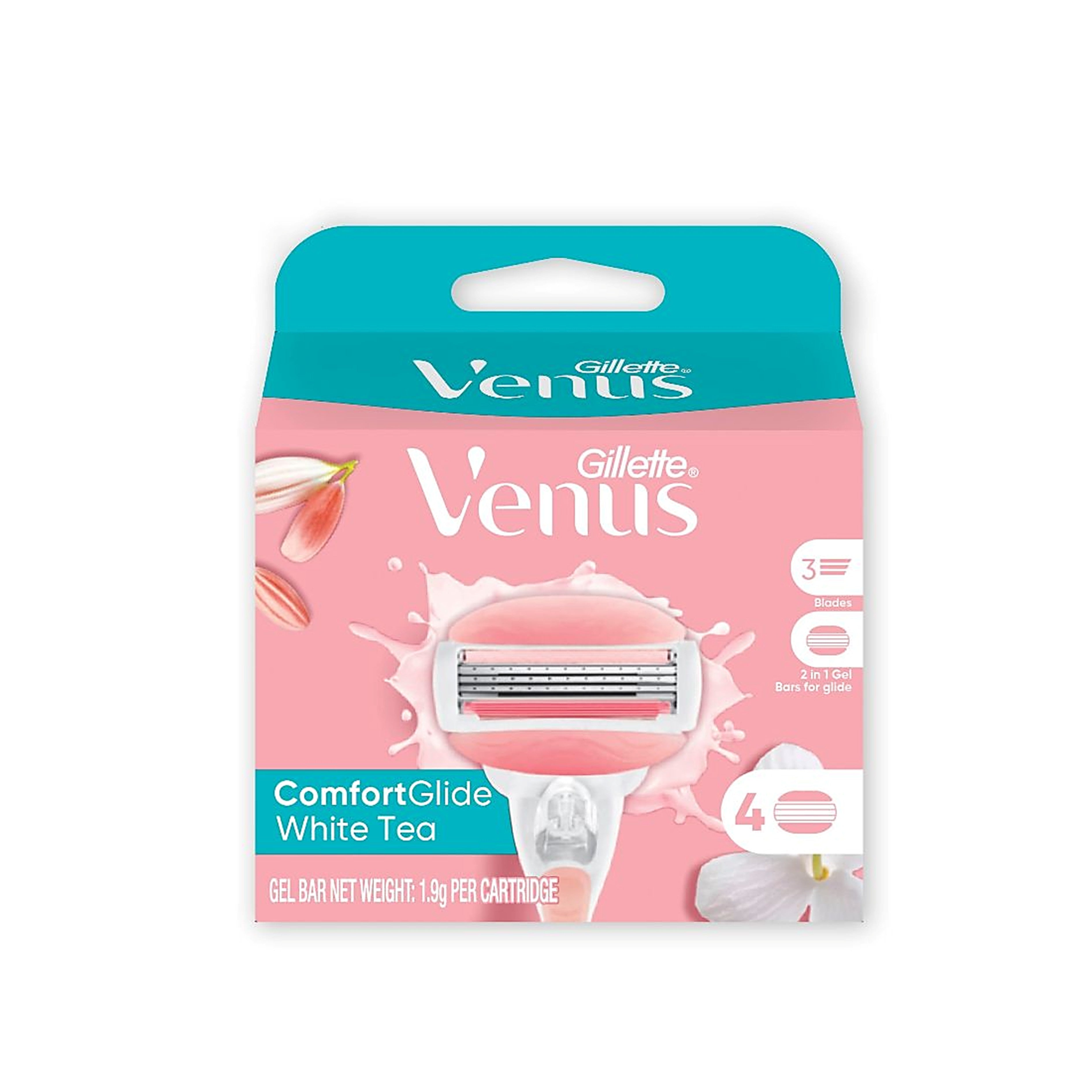 Gillette Venus ComfortGlide White Tea Scent Gel Bar Cartridge (4's)