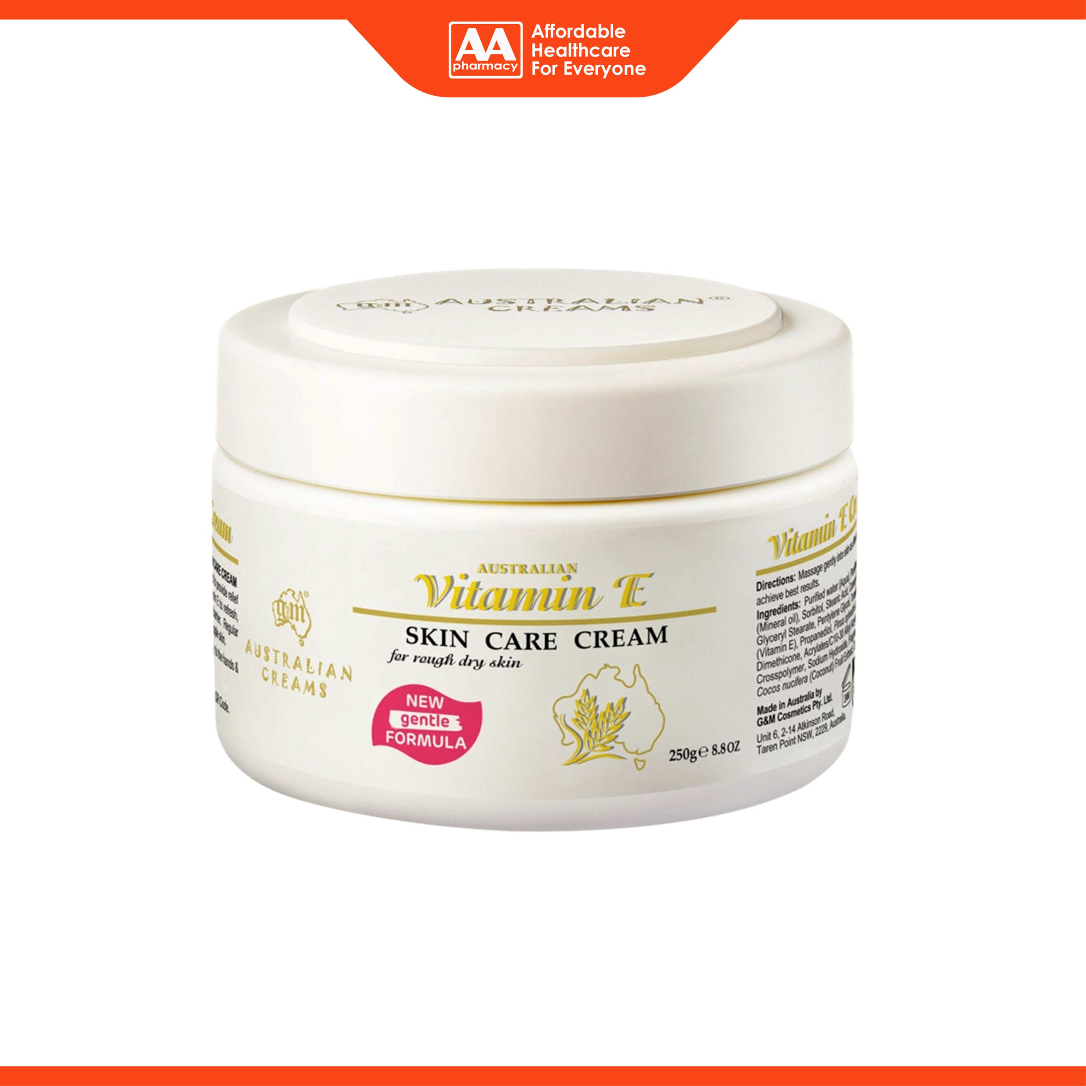 G and M Australian Cream Vitamin E Skin Care Cream (250g) - New Gentle Formula