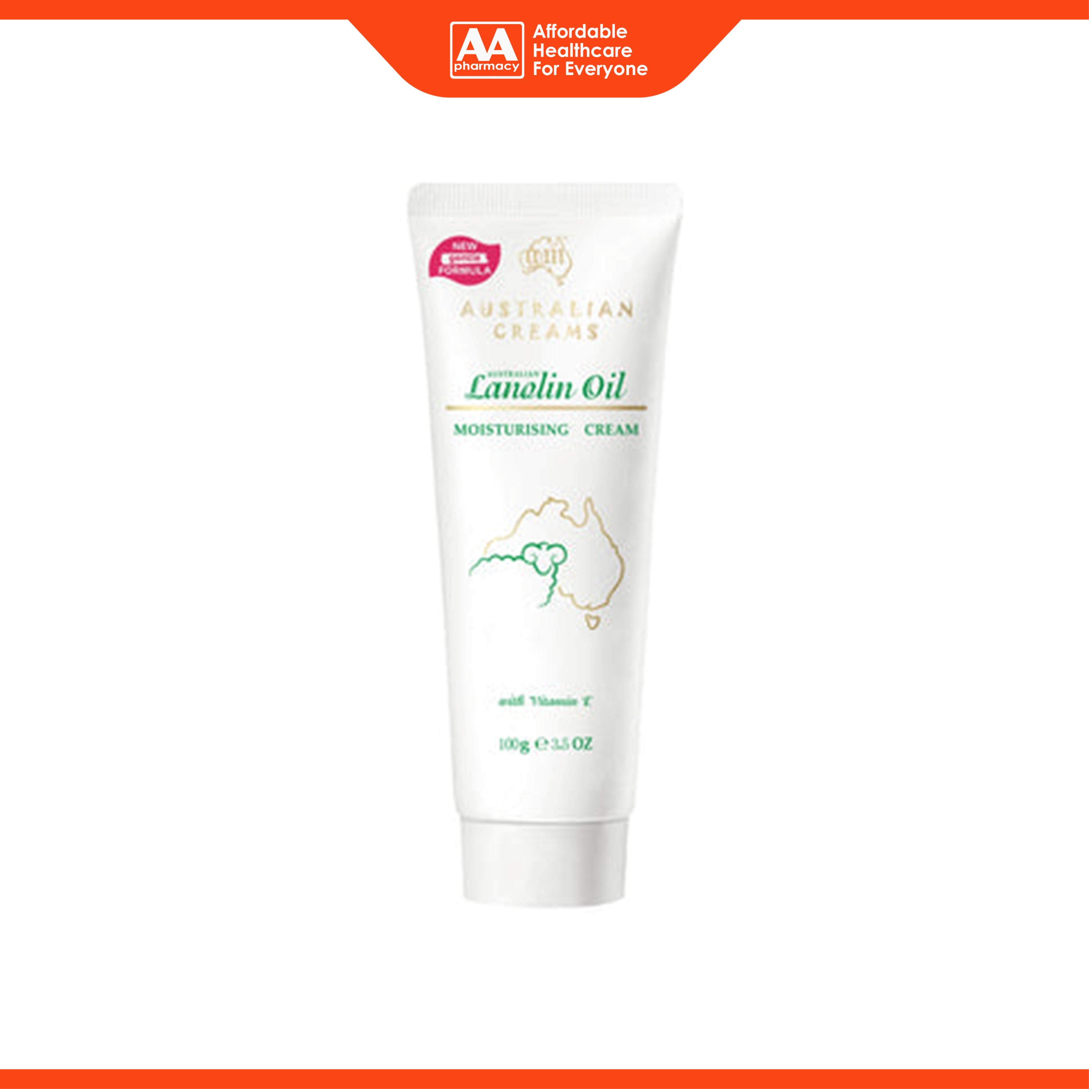 G and M Australian Cream Lanolin Oil Moisturising Cream with Vitamin E (100g) - New Gentle Formula