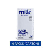 Milk Baby Flexi Tape Diapers - Size M, For 6-11kg (4 x 42's) [Carton]