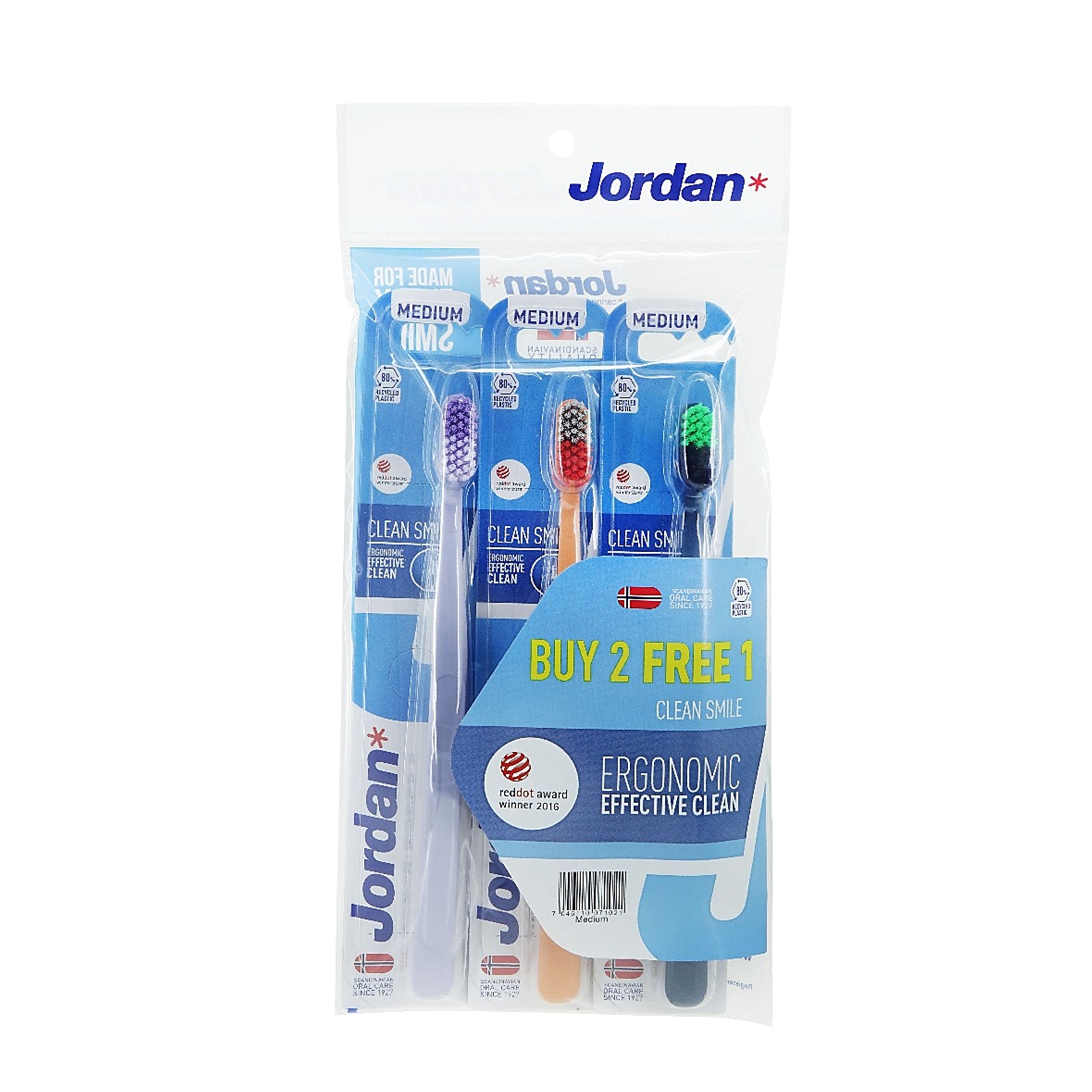 Jordan Toothbrush Clean Smile Medium (3's)