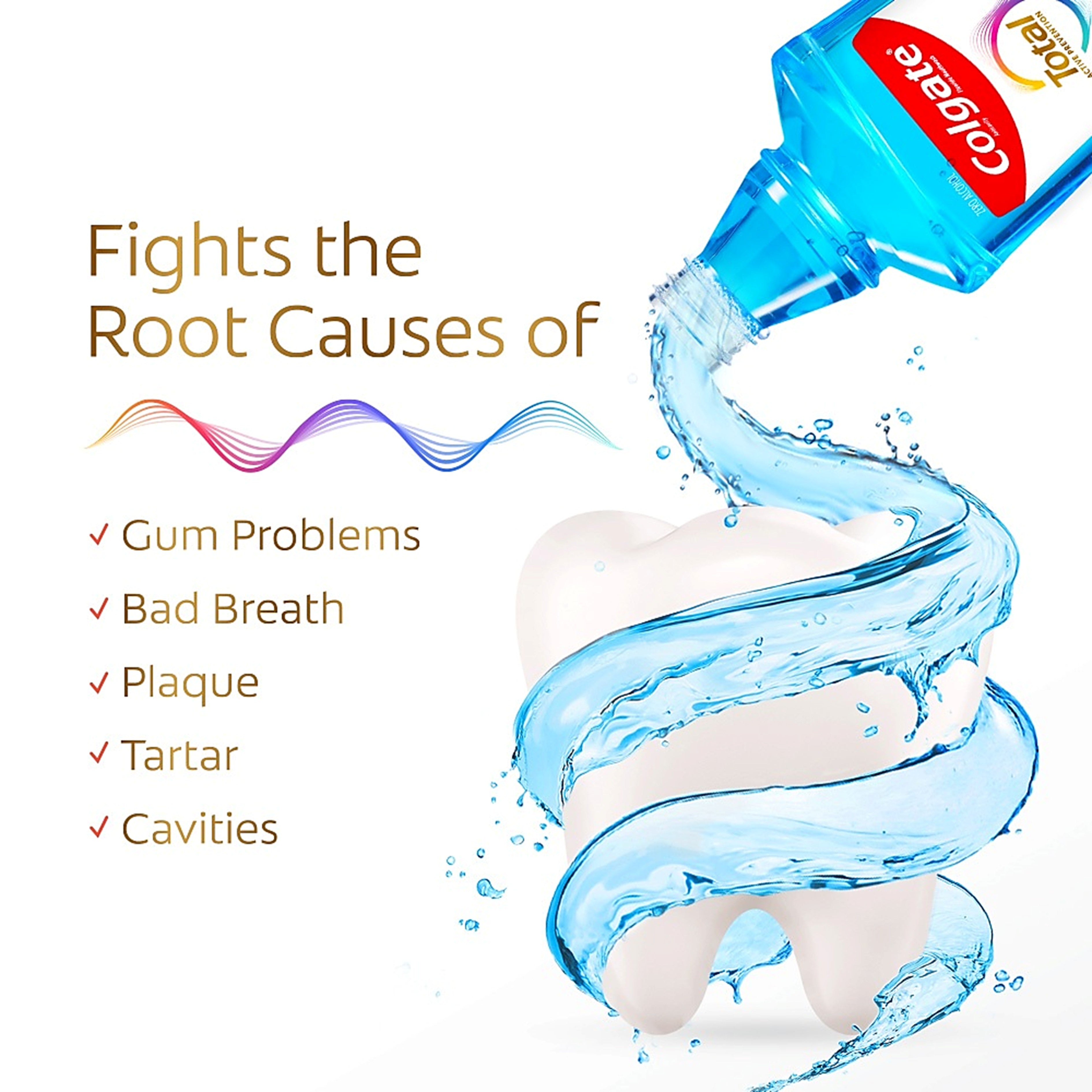 Colgate Total Active Prevention Fresh Mint Mouthwash (500ml)