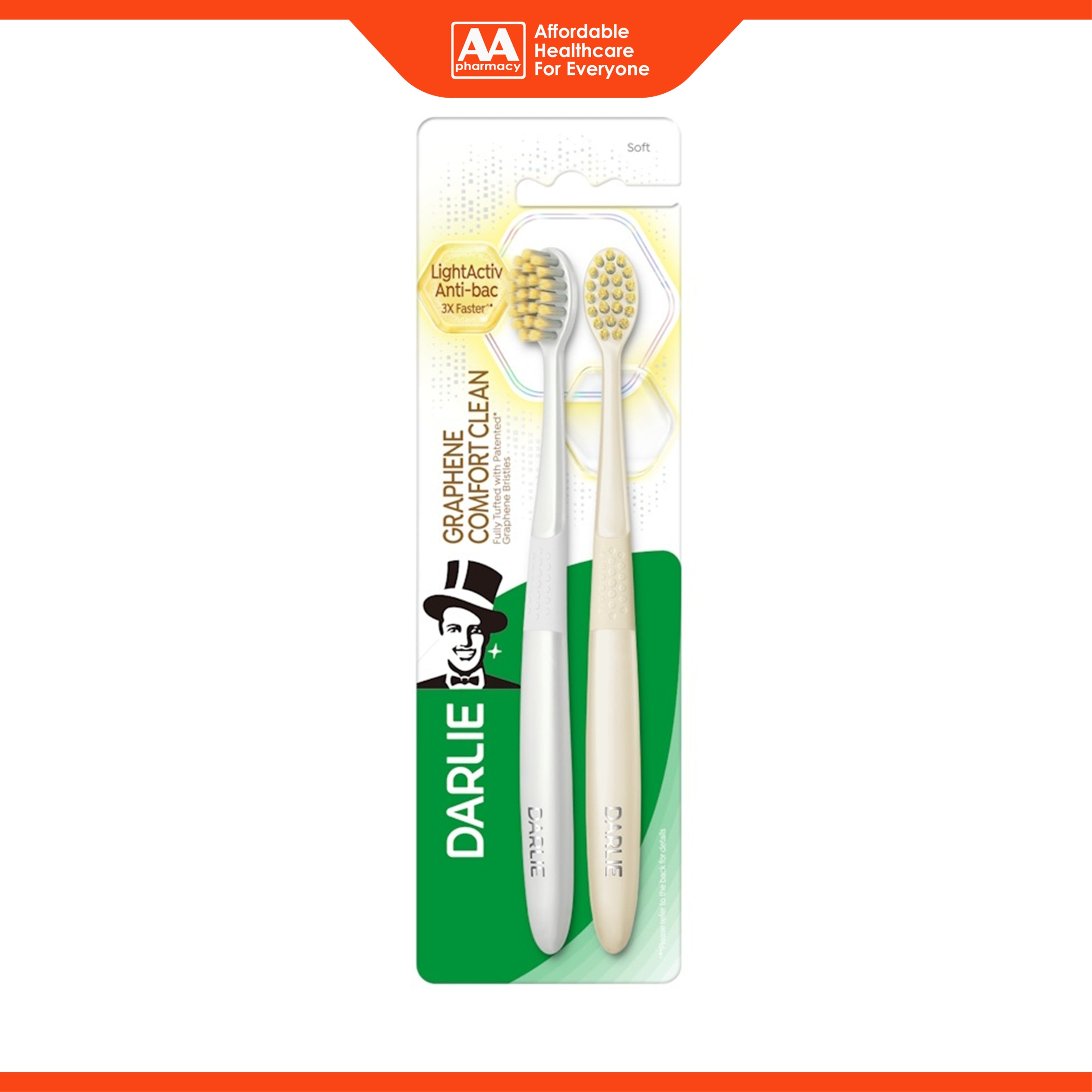 Darlie Toothbrush - Graphene Comfort Clean, Soft (2's)