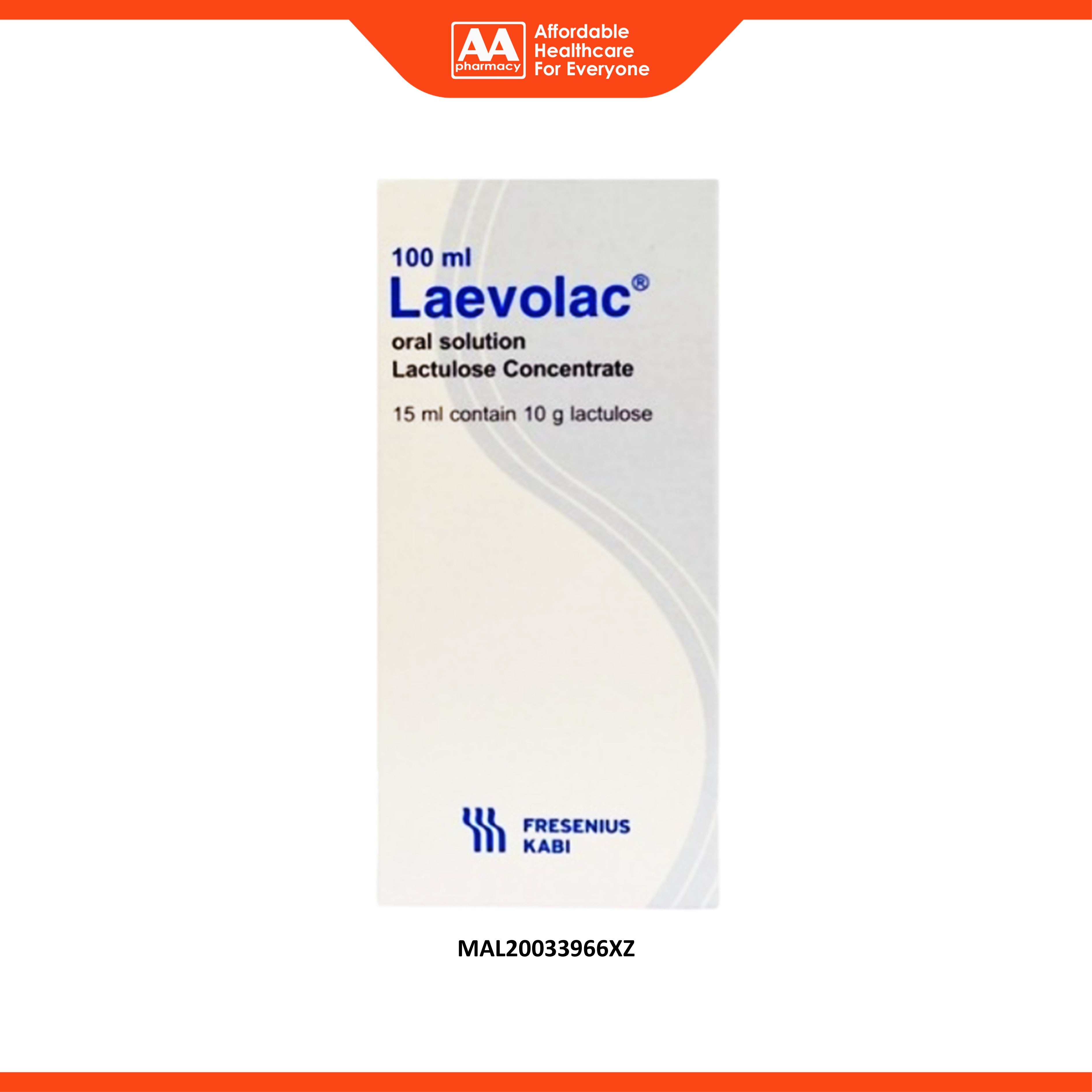 Laevolac (Lactulose Concentrate 10g/15ml) Oral Solution (100ml)