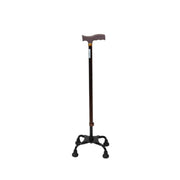 Movease Aluminium Height Adjustable Quad Cane Narrow Base