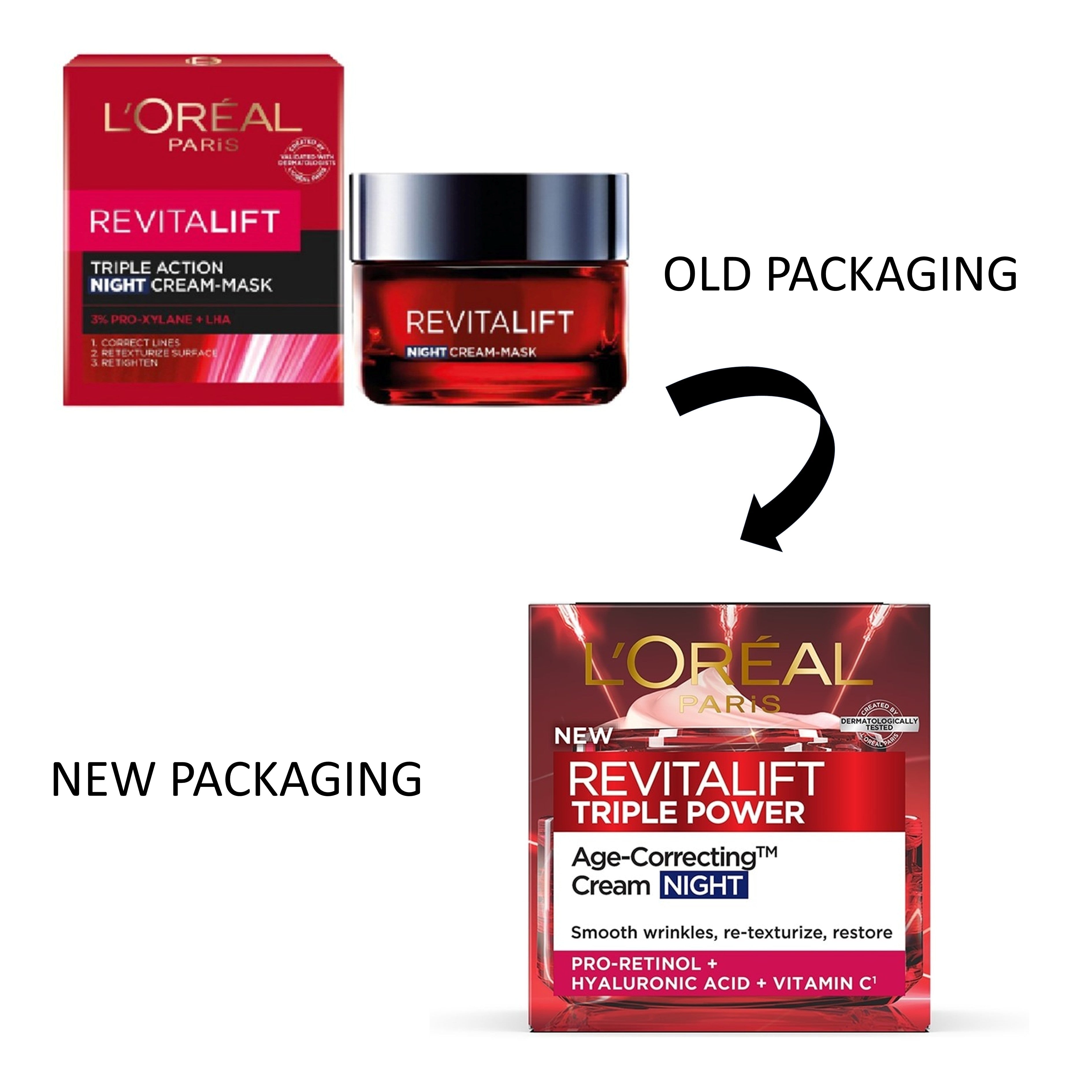 L'Oréal Paris RevitaLift Triple Power Age-Correcting Cream - Night (50ml)