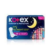 Kotex Pads - Comfort and Protection, Maxi Night Non Wing, 28cm (16's) [Night Use]