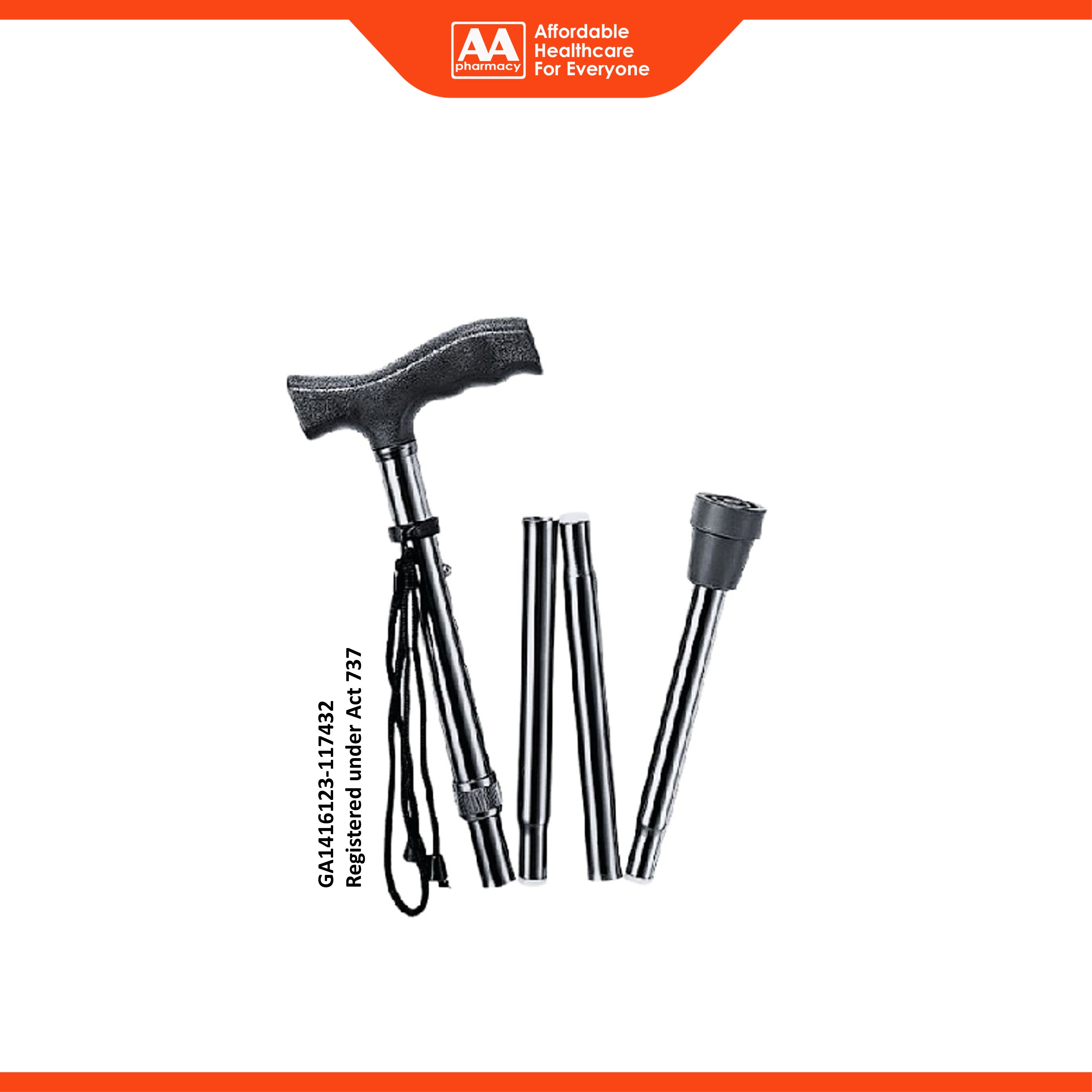 Movease Aluminium Height Adjustable Foldable Walking Stick