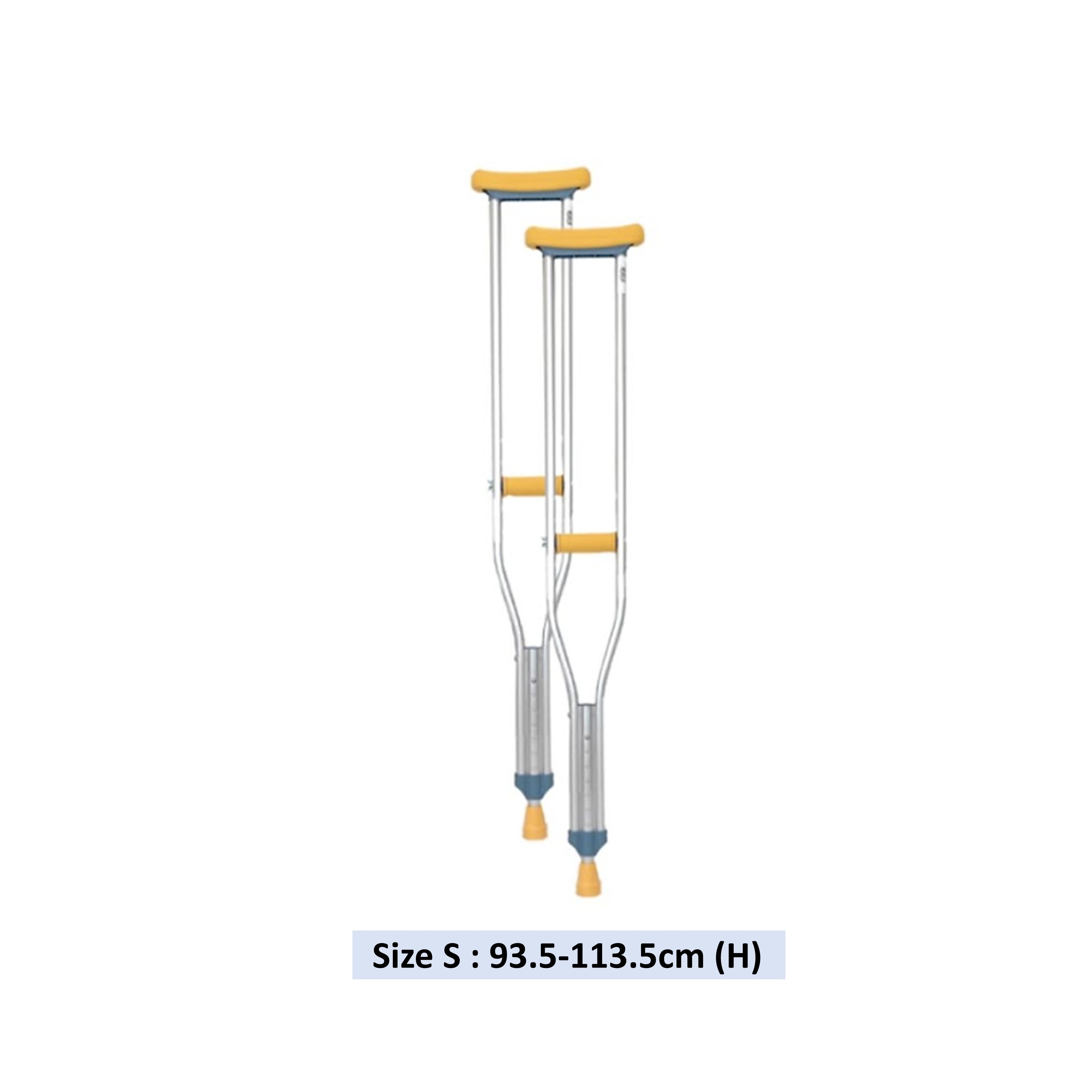 Movease Aluminium Height Adjustable Shoulder Crutches - Size S (1 Pair)