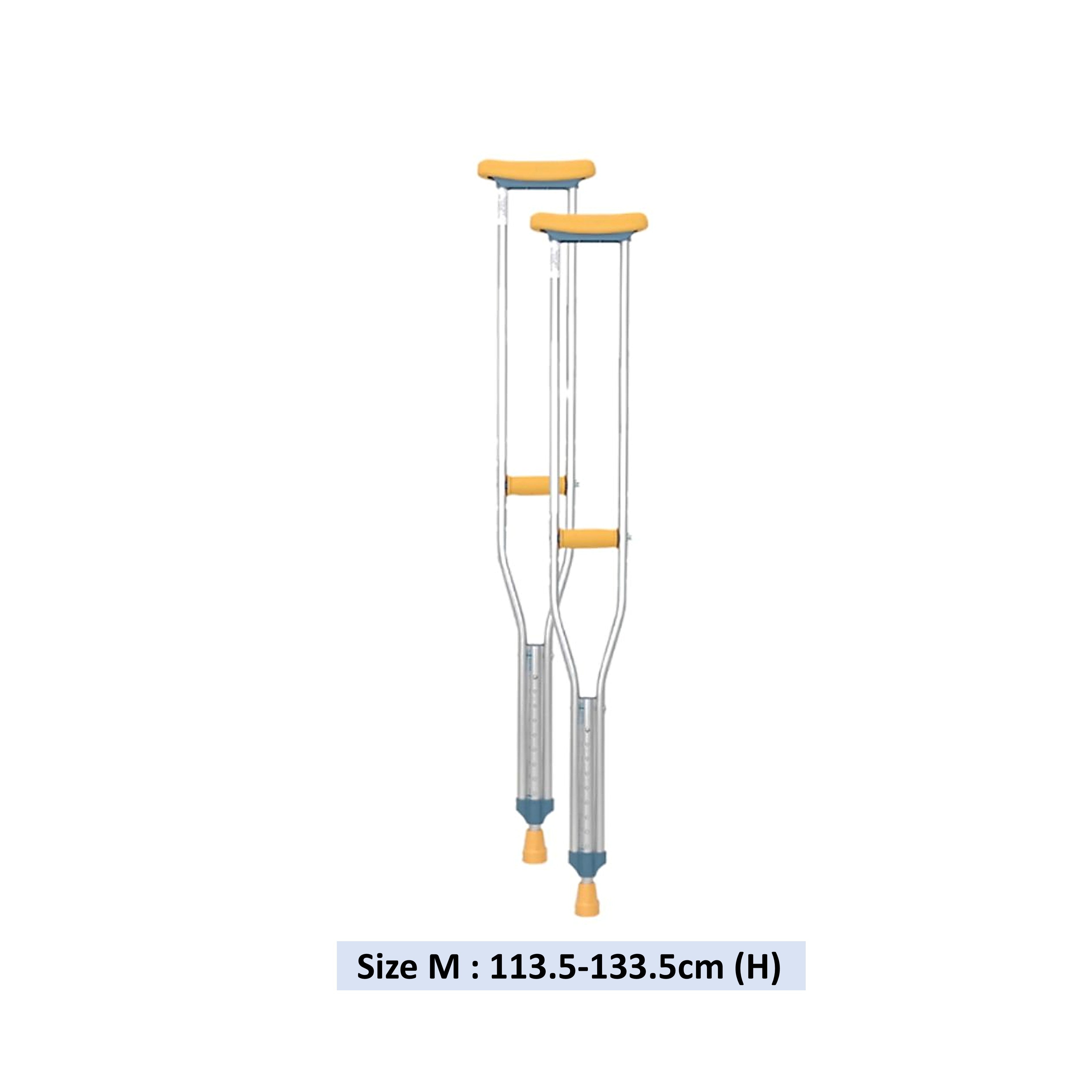 Movease Aluminium Height Adjustable Shoulder Crutches - Size M (1 Pair)