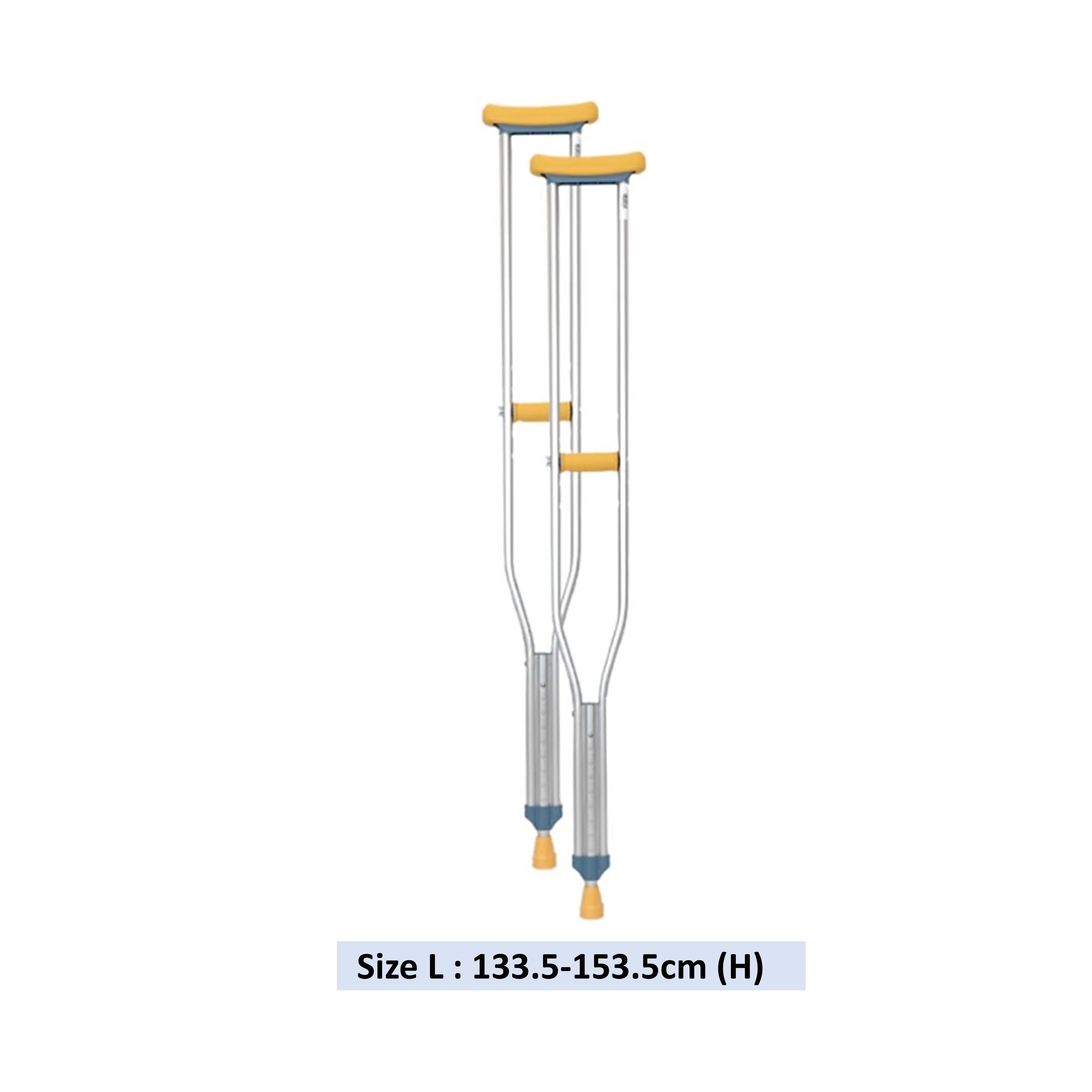 Movease Aluminium Height Adjustable Shoulder Crutches - Size L (1 Pair)