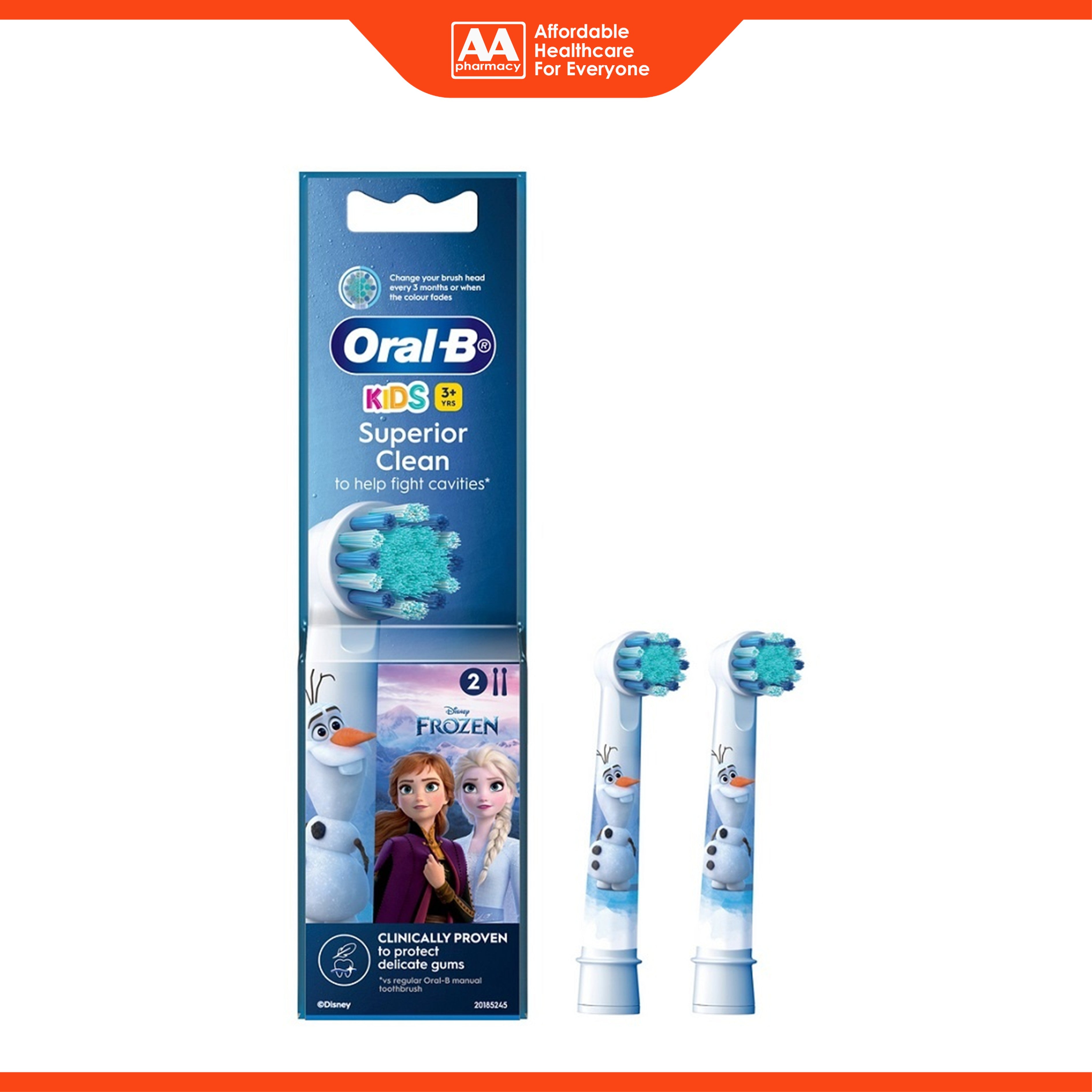 Oral-B Kids Superior Clean Replacement Brush Head - Disney Frozen (2's) - For Children 3+ Years