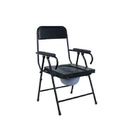 Movease Foldable Commode Chair Toilet Aid with Back Rest