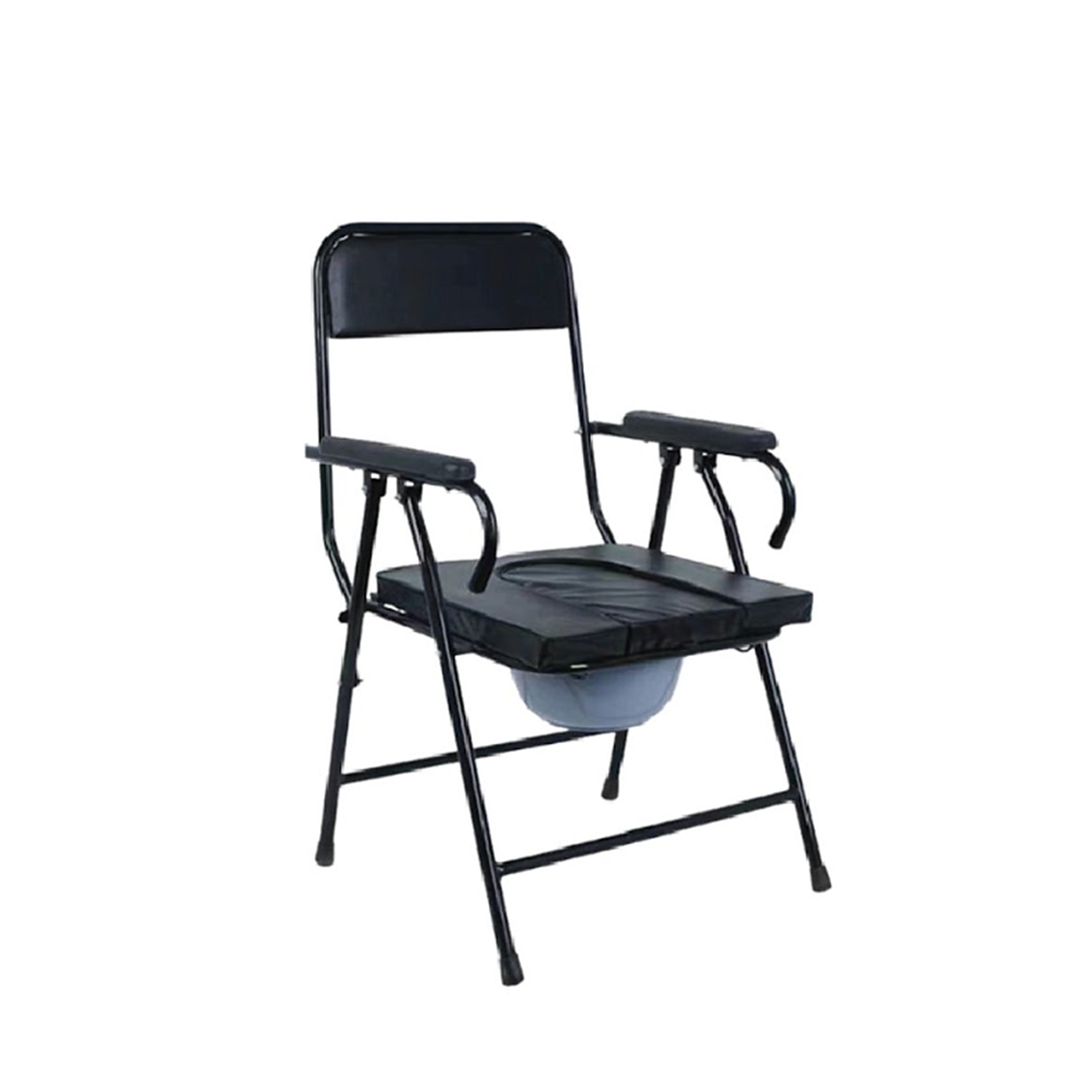 Movease Foldable Commode Chair Toilet Aid with Back Rest