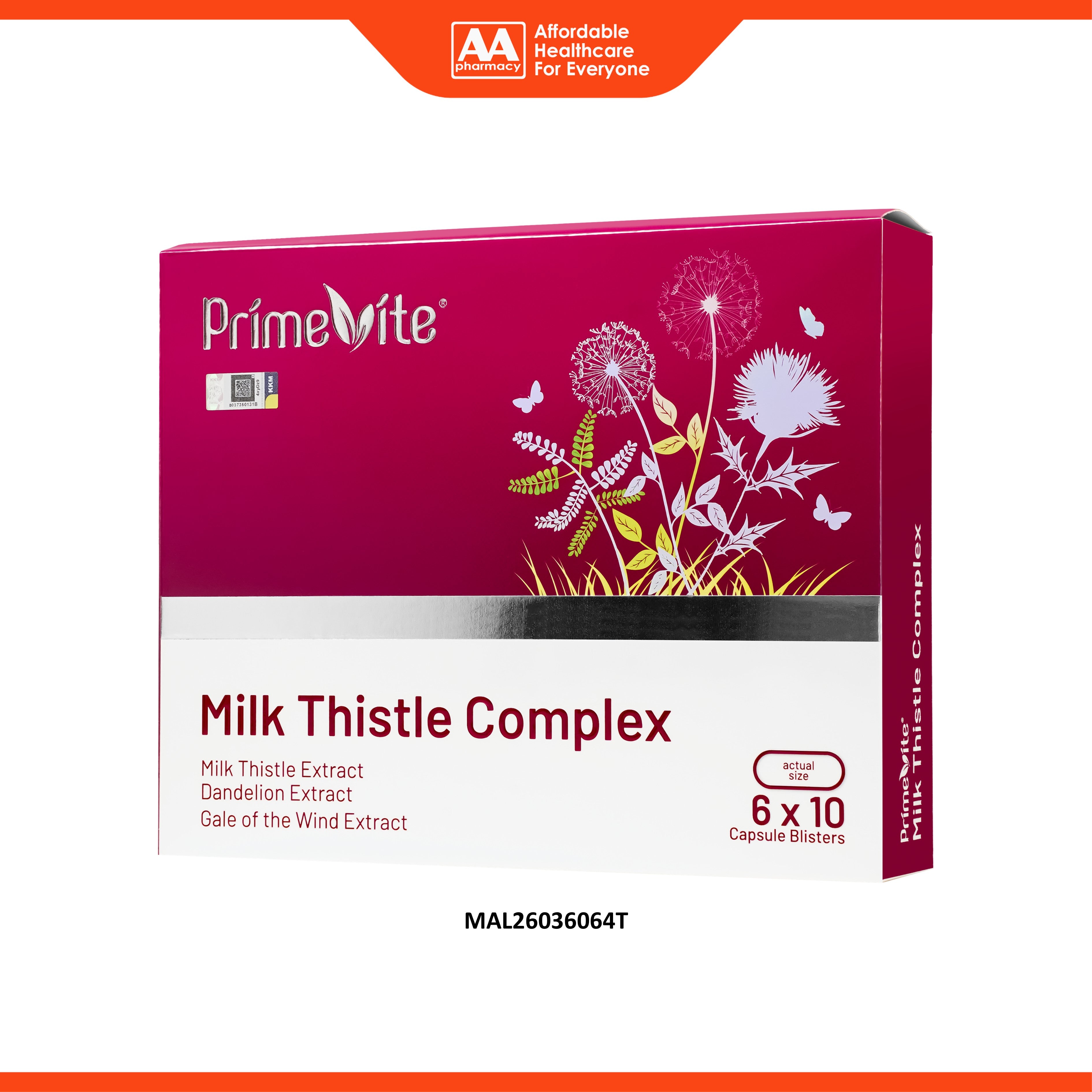PrimeVite Milk Thistle Complex Vegecapsule (6 x 10’s)