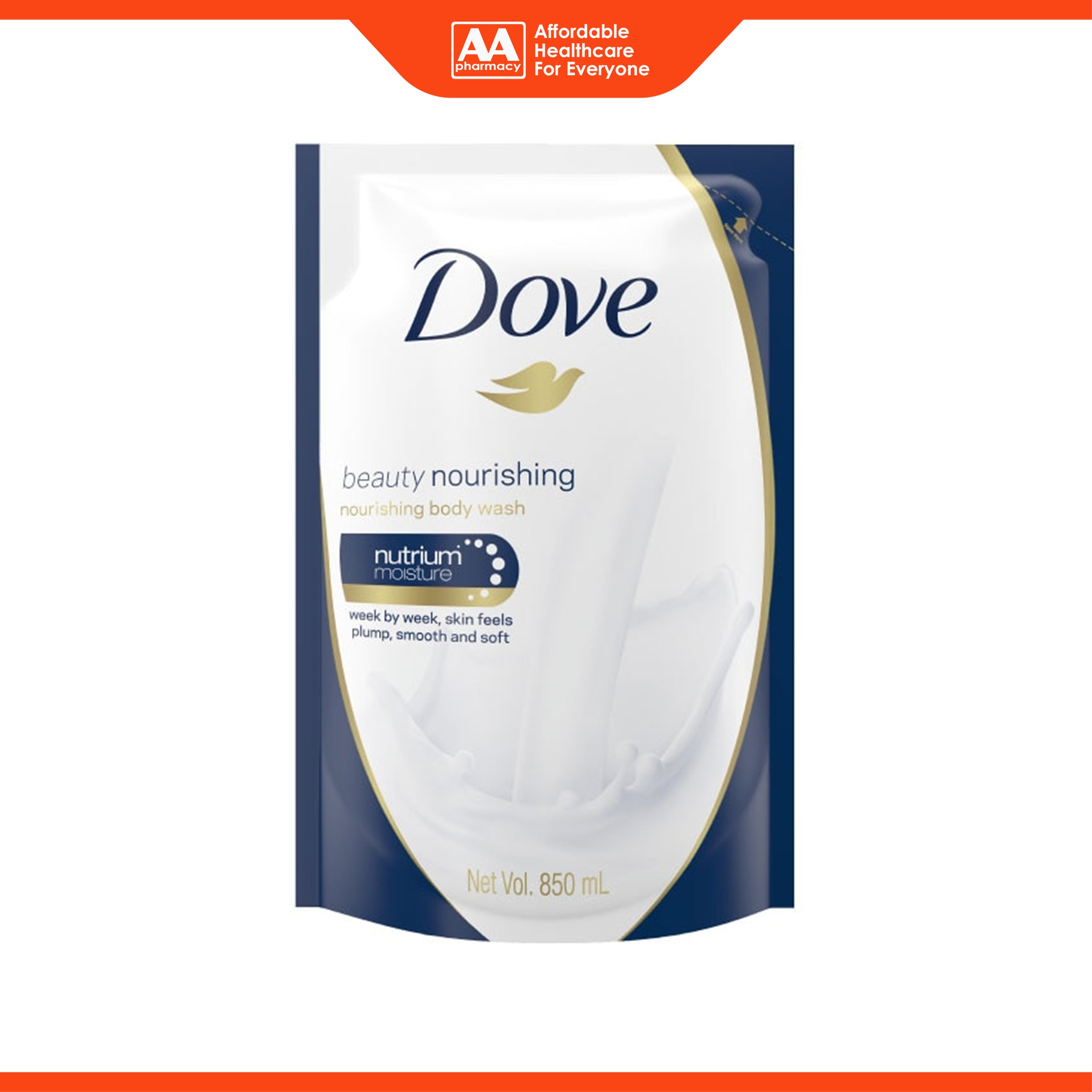 Dove Beauty Nourishing Nutrium Moisture Body Wash Refill Pack (850ml)