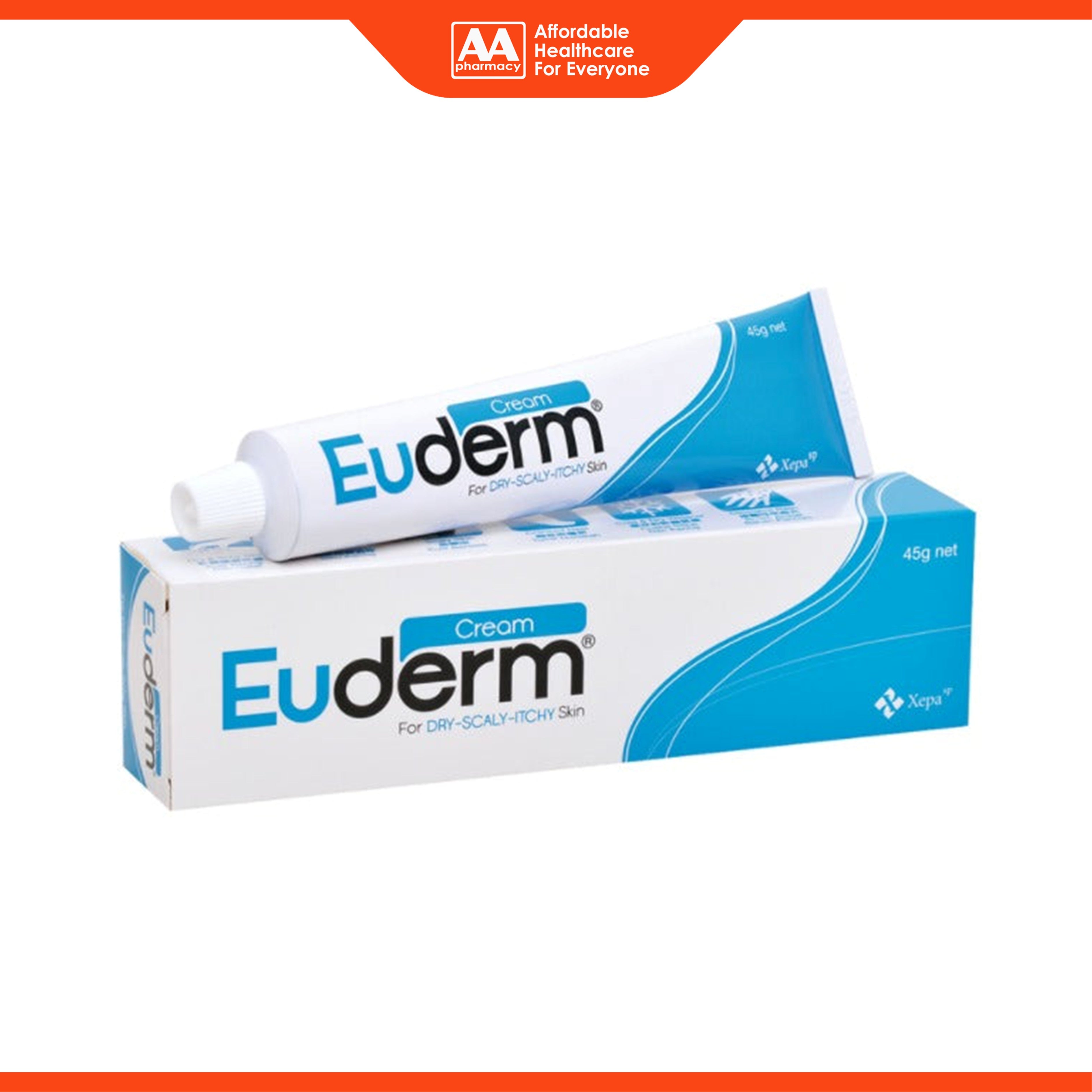 Euderm (Urea 10% w/w) Cream (45g) - For Dry, Scaly, Itchy Skin