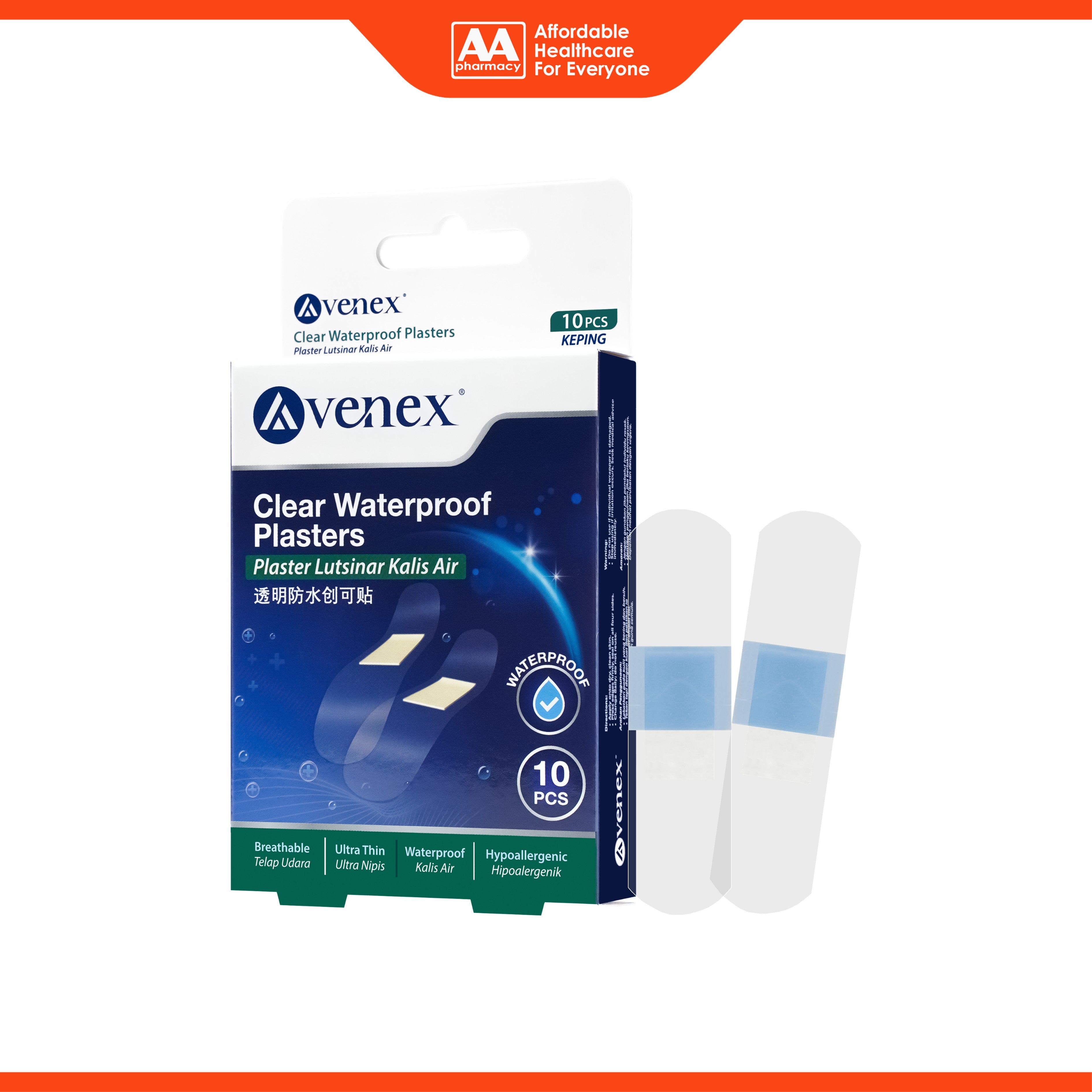Avenex Clear Waterproof Plasters (10's)