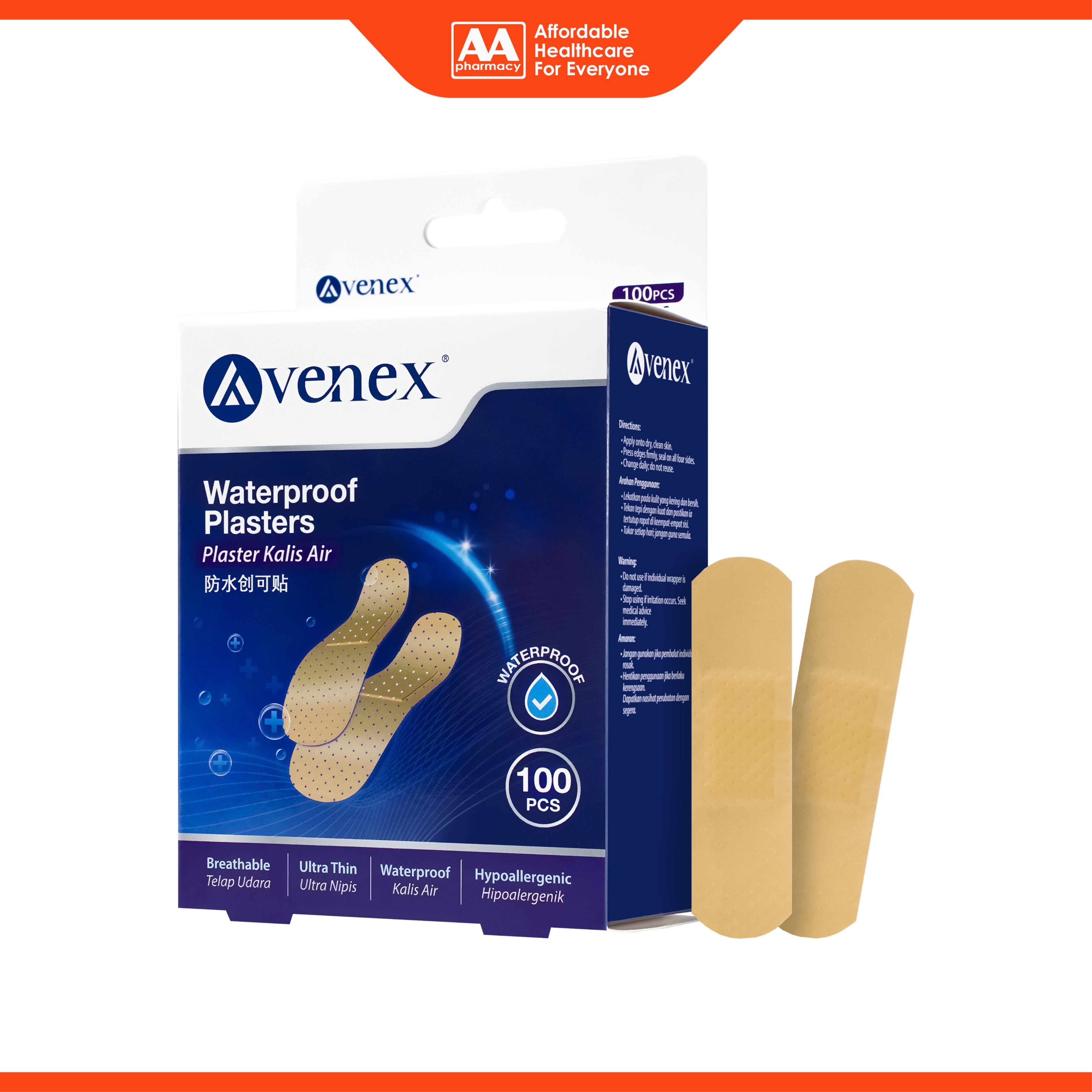 Avenex Waterproof Plasters (100's)