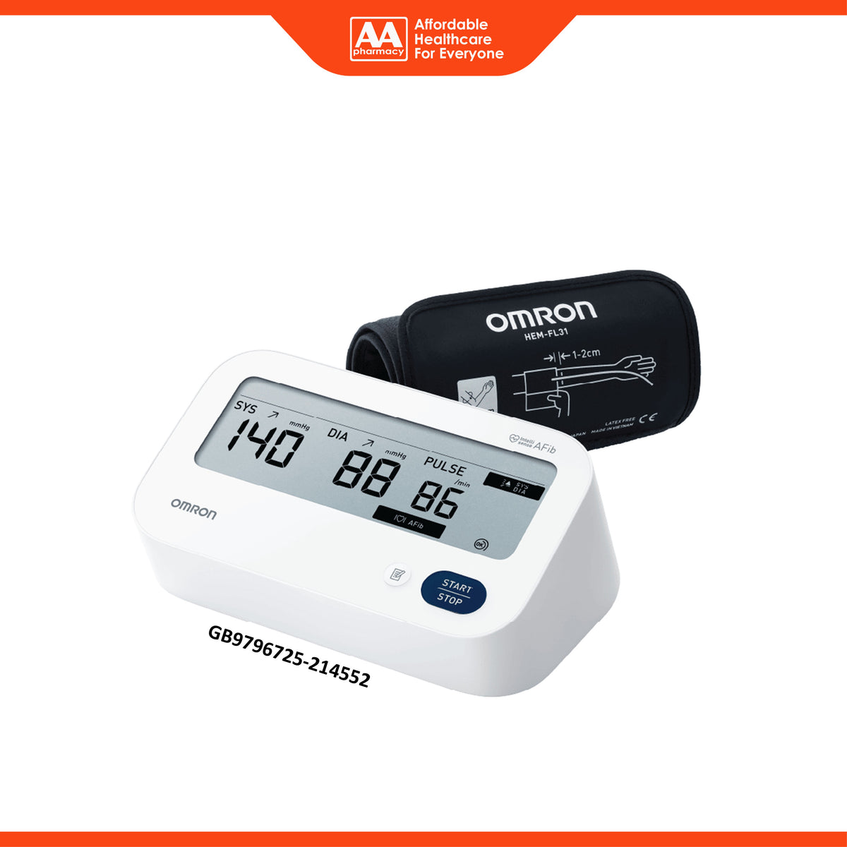 Omron IQ Automatic Blood Pressure Monitor (Model: HEM-7193-FL) [3+2 Years Warranty]