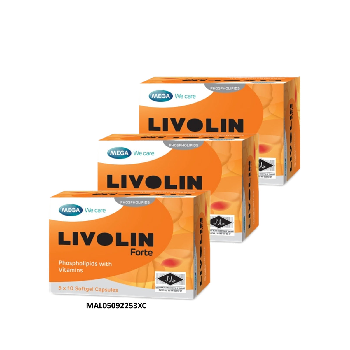 Mega We Care Livolin Forte Phospholipids with Vitamins Softgel Capsule (3 x 50's)