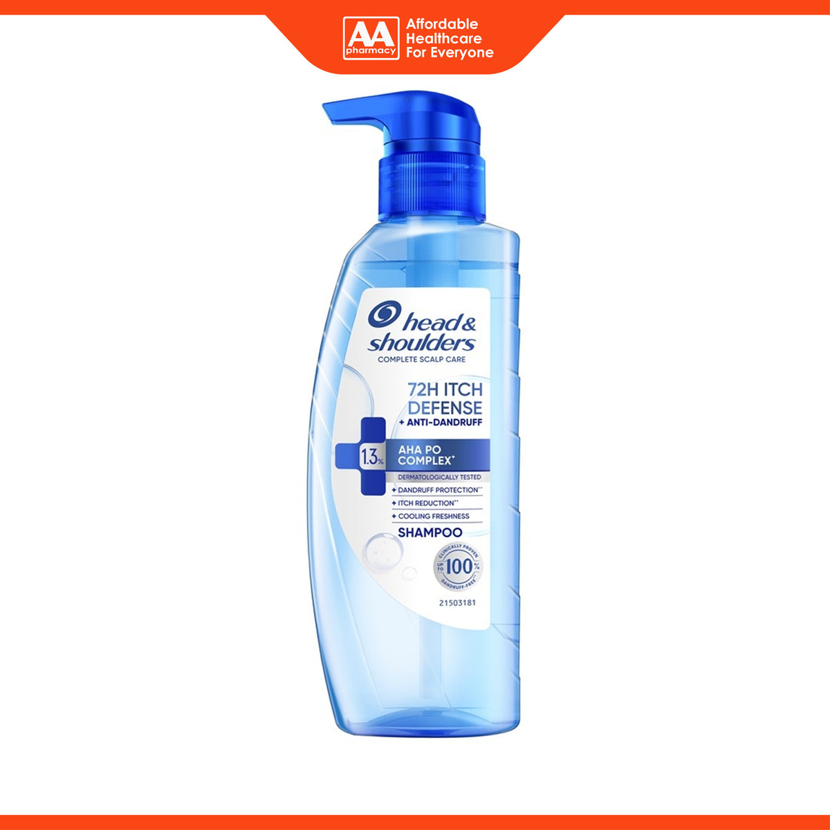Head and Shoulders 72h Itch Defence + Anti-Dandruff Shampoo (300g)