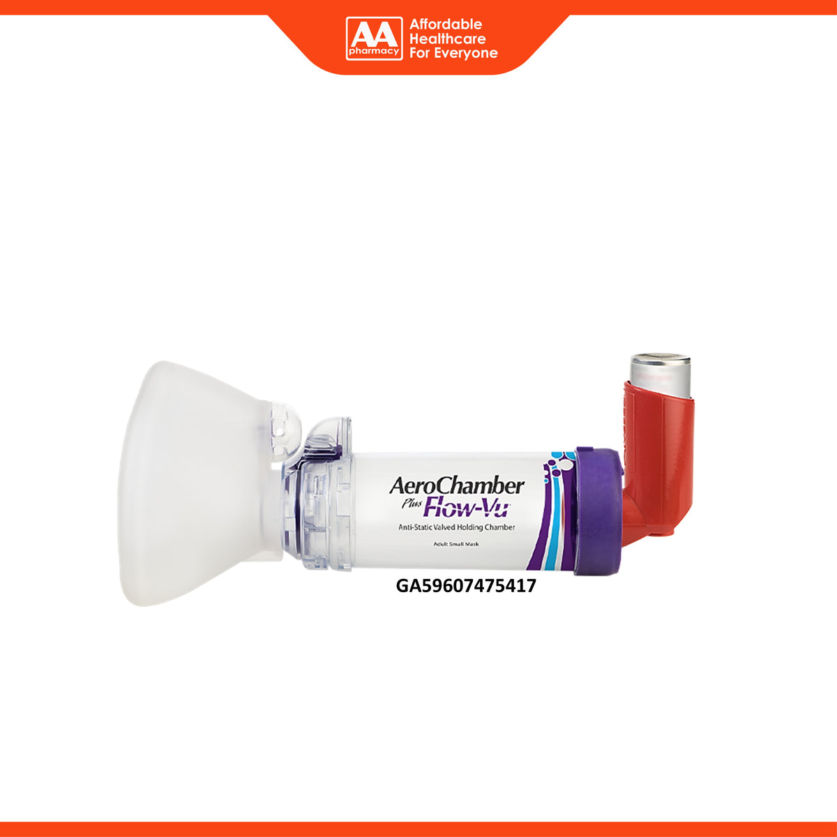 Aerochamber Plus with Flow-Vu Anti-Static VHC with Small Adult Mask (5+ Years)