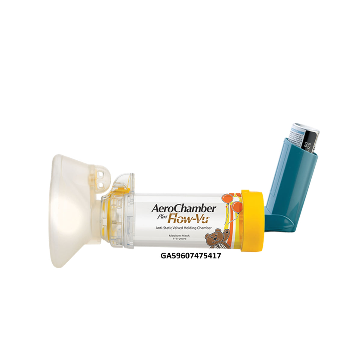Aerochamber Plus with Flow-Vu Anti-Static VHC with Medium Mask (1-5 Years)