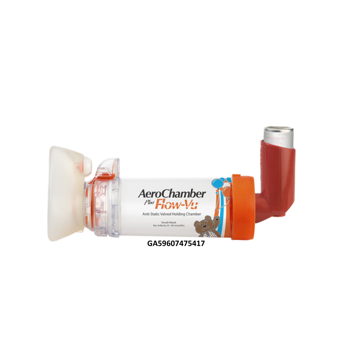 Aerochamber Plus with Flow-Vu Anti-Static VHC with Small Mask (0-18 Months)