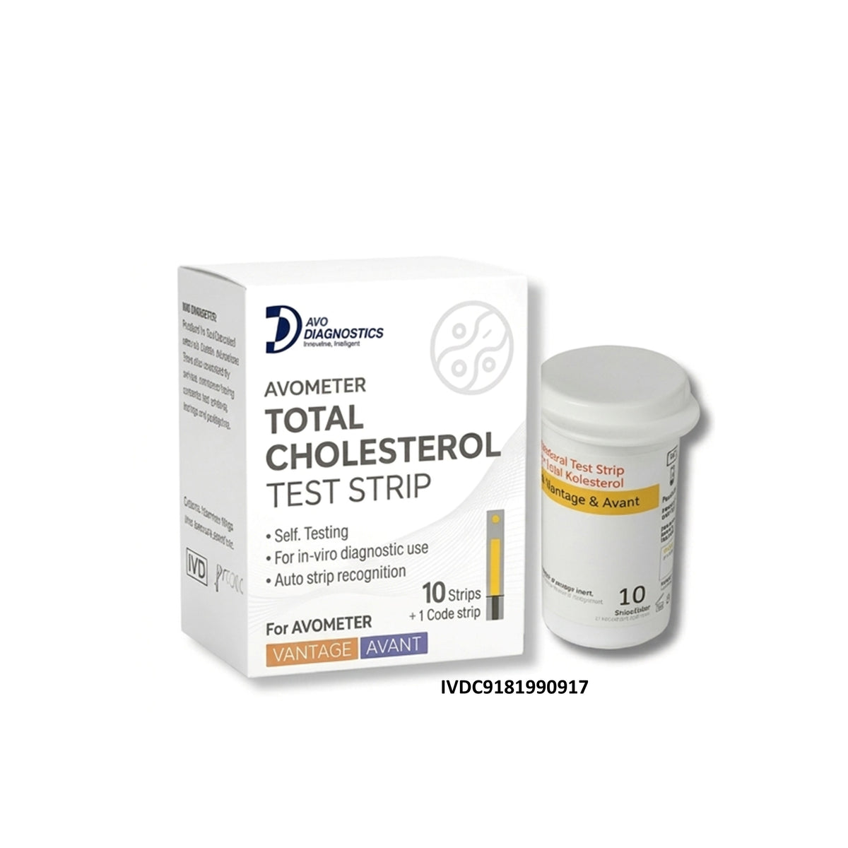 Avo Diagnostics Avometer Total Cholesterol Test Strip - for Avometer Vantage, Avant (10's)