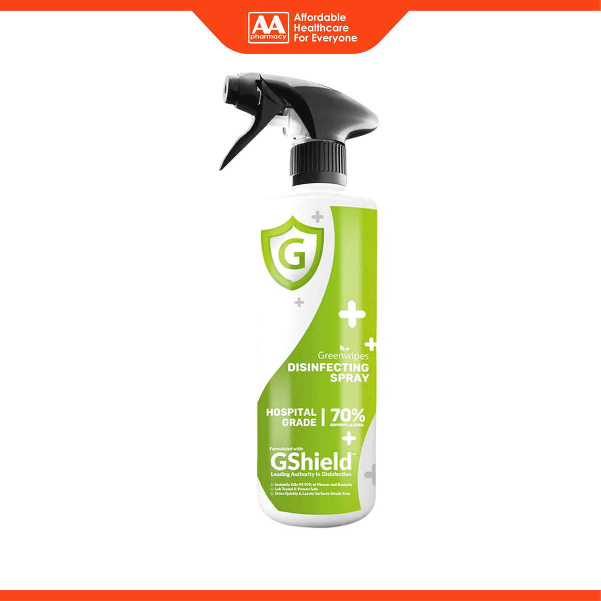 Greenwipes GShield 70% Isopropyl Alcohol Hospital Grade Disinfecting Spray (500ml)