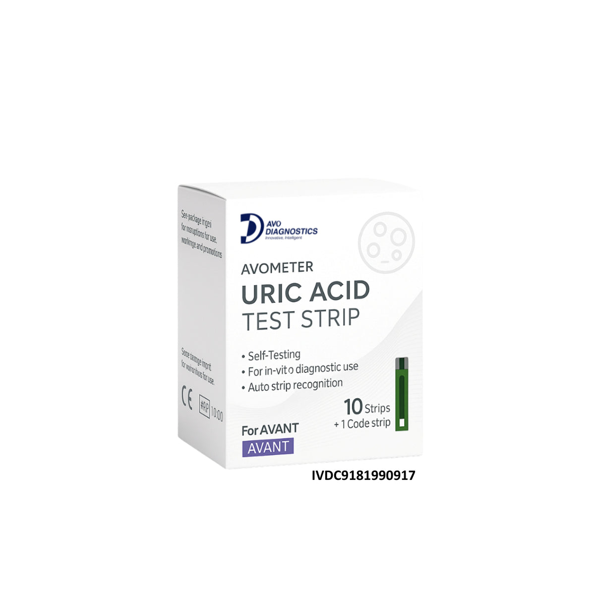 Avo Diagnostics Avometer Uric Acid Test Strip - For Avometer Avant (10's)