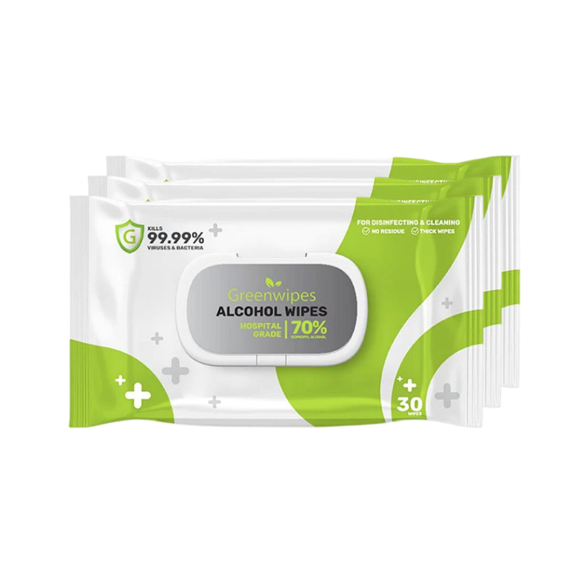 Greenwipes GShield 70% Isopropyl Alcohol Hospital Grade Disinfecting Wipes (3 x 30's)