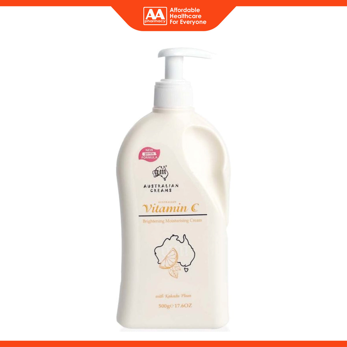 G and M Australian Cream Vitamin C Brightening Moisturising Cream with Kakadu Plum (500g) - New Gentle Formula