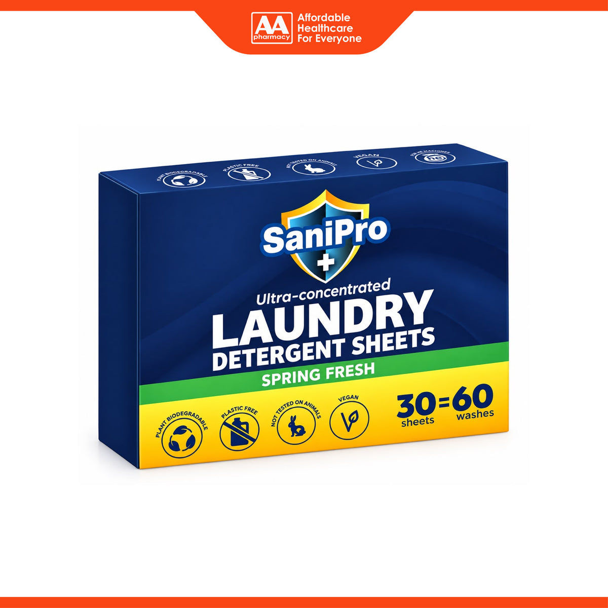 SaniPro+ Ultra-Concentrated Laundry Detergent Sheets - Spring Fresh (30's)