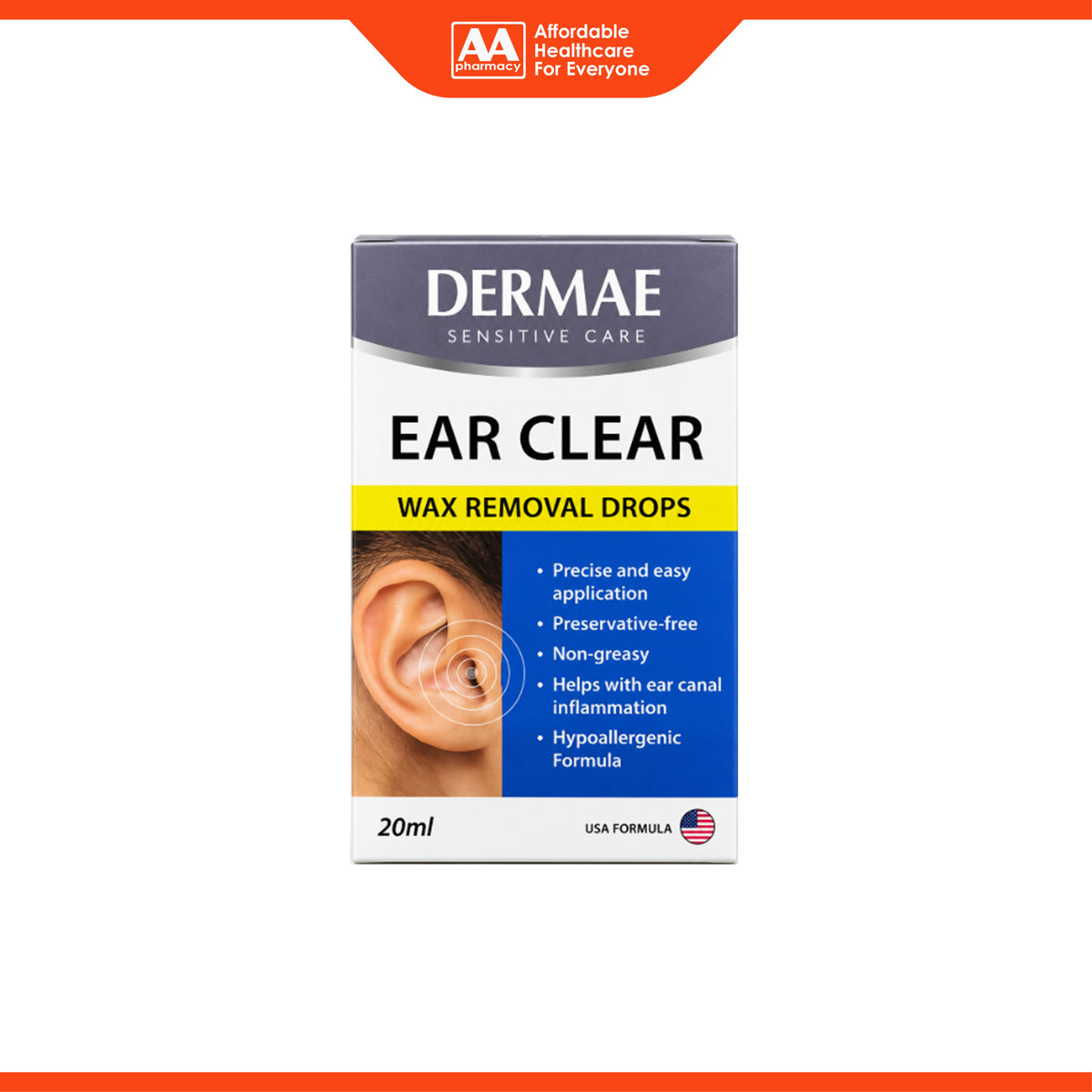 Dermae Ear Clear Wax Removal Drops (20ml)