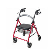 Movease Height Adjustable Aluminium Walker with Seat and Basket - Rollator