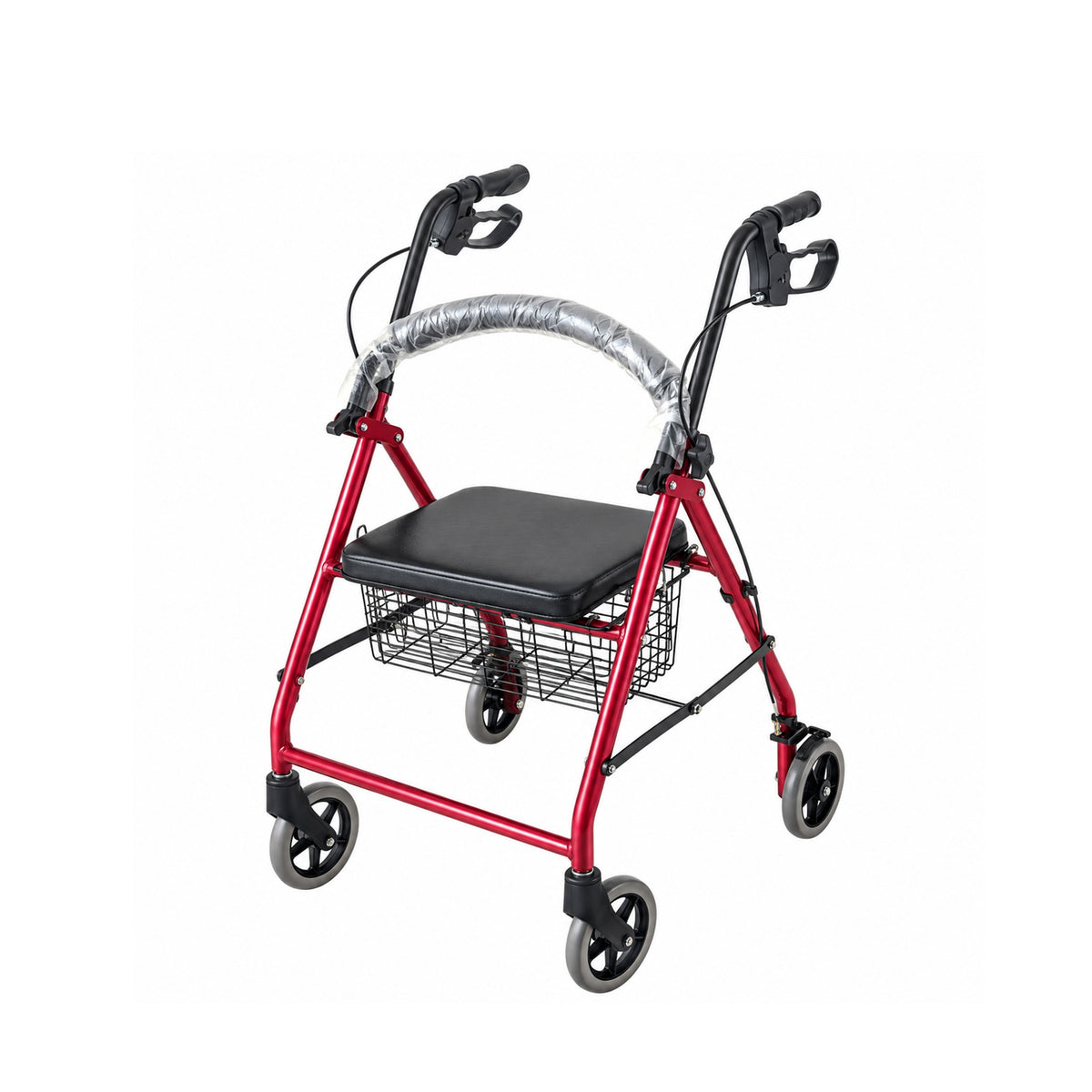 Movease Height Adjustable Aluminium Walker with Seat and Basket - Rollator