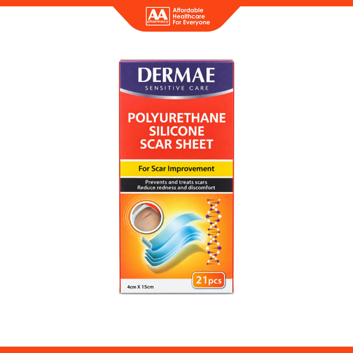 Dermae Polyurethane Silicone Scar Sheet (21's)