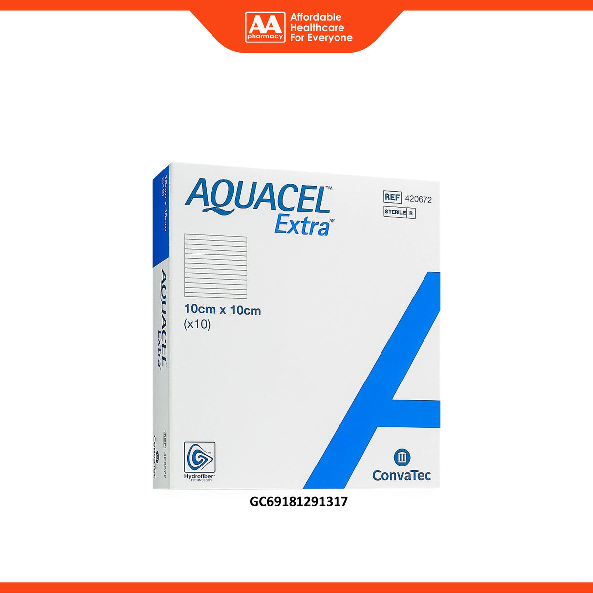 ConvaTec Aquacel Extra Sterile Dressing REF 420672 - 10cm x 10cm (10's)
