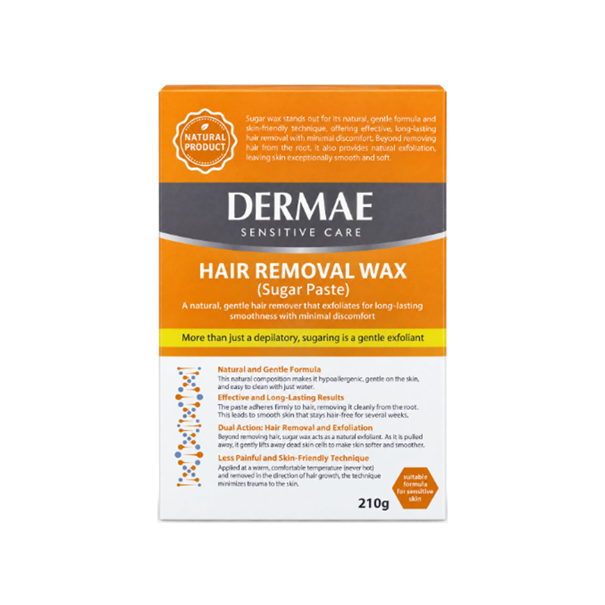 Dermae Hair Removal Wax - Sugar Paste (210g)
