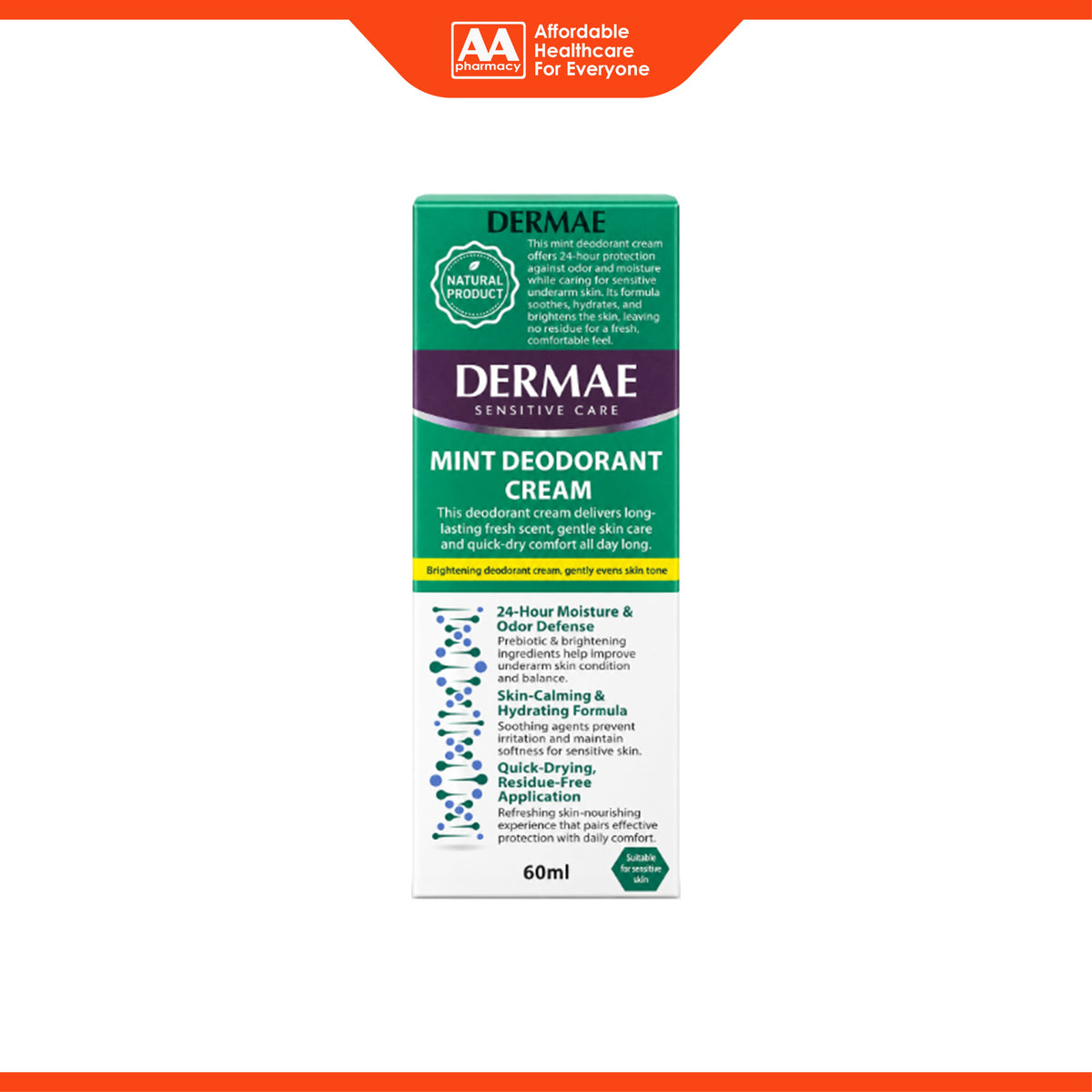 Dermae Mint Deodorant Cream (60ml)