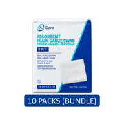 A-Care Absorbent Plain Gauze Swab - 7.5cm x 7.5cm, 8ply (10 x 100's)