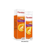 Flavettes Vital Vitamin C 1000mg + Vitamin D3 + Calcium Effervescent Tablet - Orange Flavour (15's)