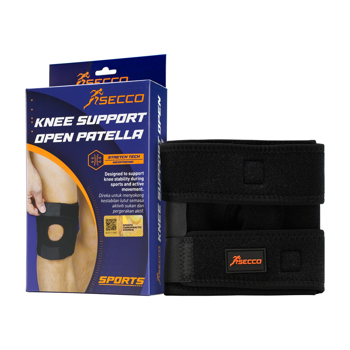 Secco Open Patella Knee Support (Sports and Active Movement) - Free Size (1's)