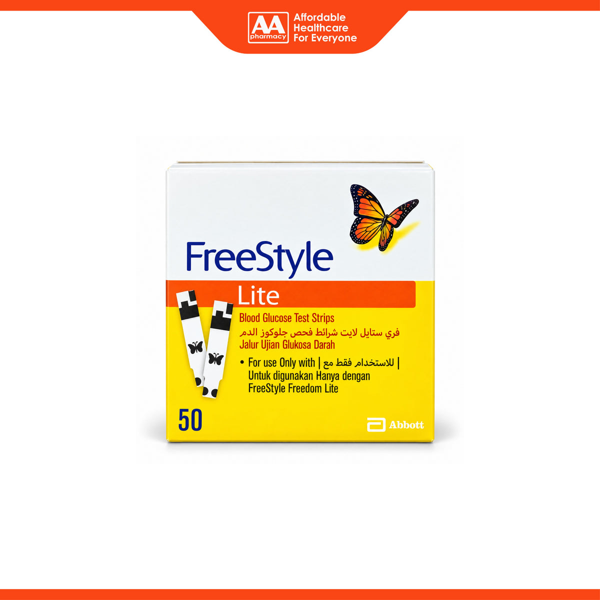 Abbott FreeStyle Lite Blood Glucose Test Strip (50's)