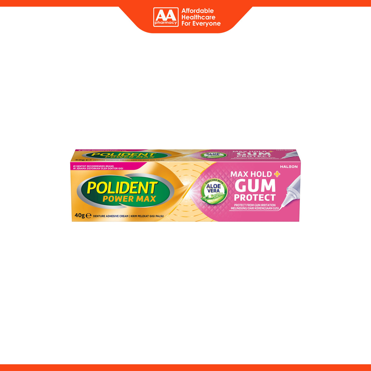 Polident Power Max Denture Adhesive Cream - Max Hold + Gum Protect (40g)