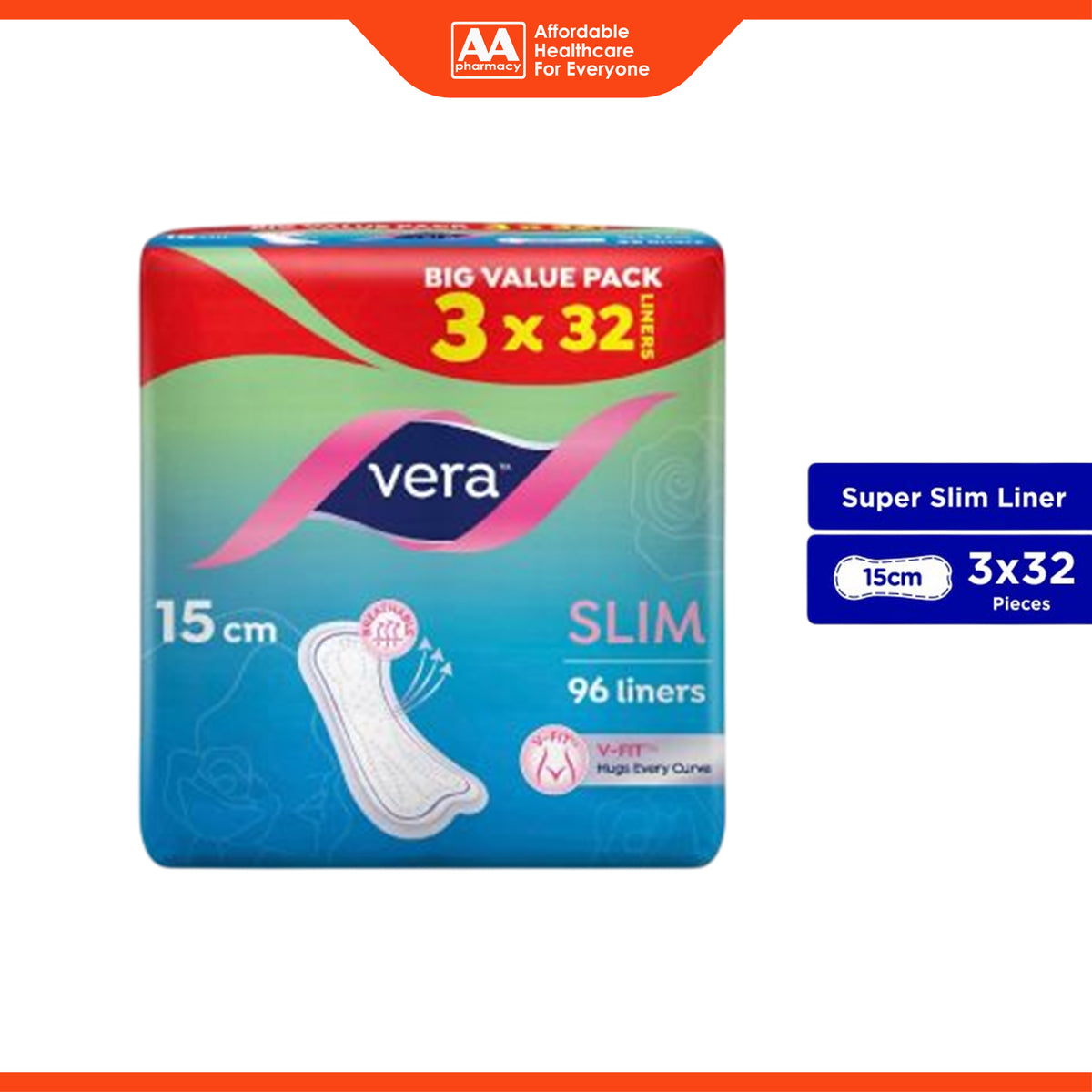 Vera Liners - Slim, 15cm (3 x 32's)