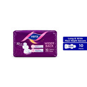 Vera Sanitary Pads - Wider Back, 32cm Wings, For Heavy Flow (10's)