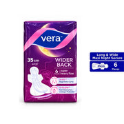 Vera Sanitary Pads - Wider Back, 35cm Wings, For Super Heavy Flow (6's)